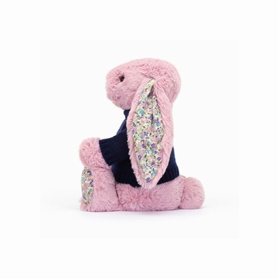 Jellycat Blossom Tulip Bunny with Navy Jumper USA | 27361DEIQ